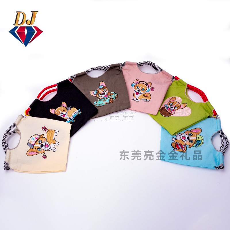 日系闪闪萌宠刺绣小包斜挎手提